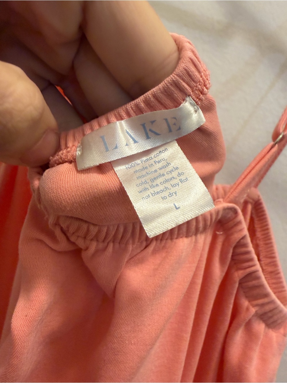 LAKE Pima Ruffle Nightgown in Coral - Picture 4 of 6